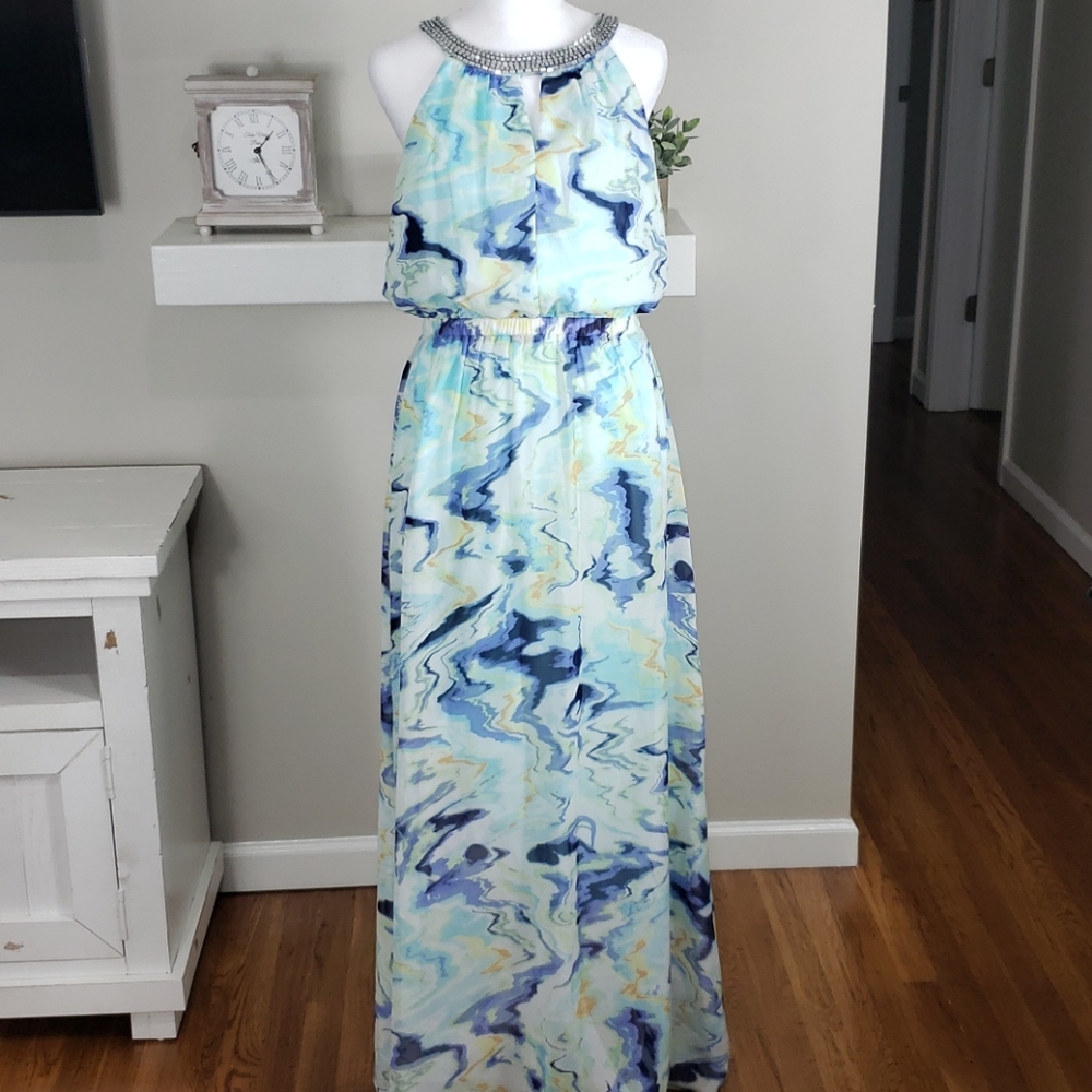 Vince Camuto Sleeveless Abstract Print Dress
